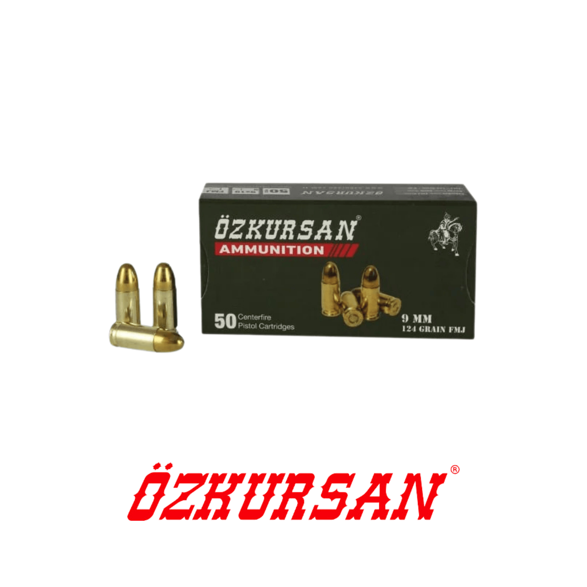 Özkursan Luger 9x19 mm FMJ-124 Grain Tabanca Fişeği