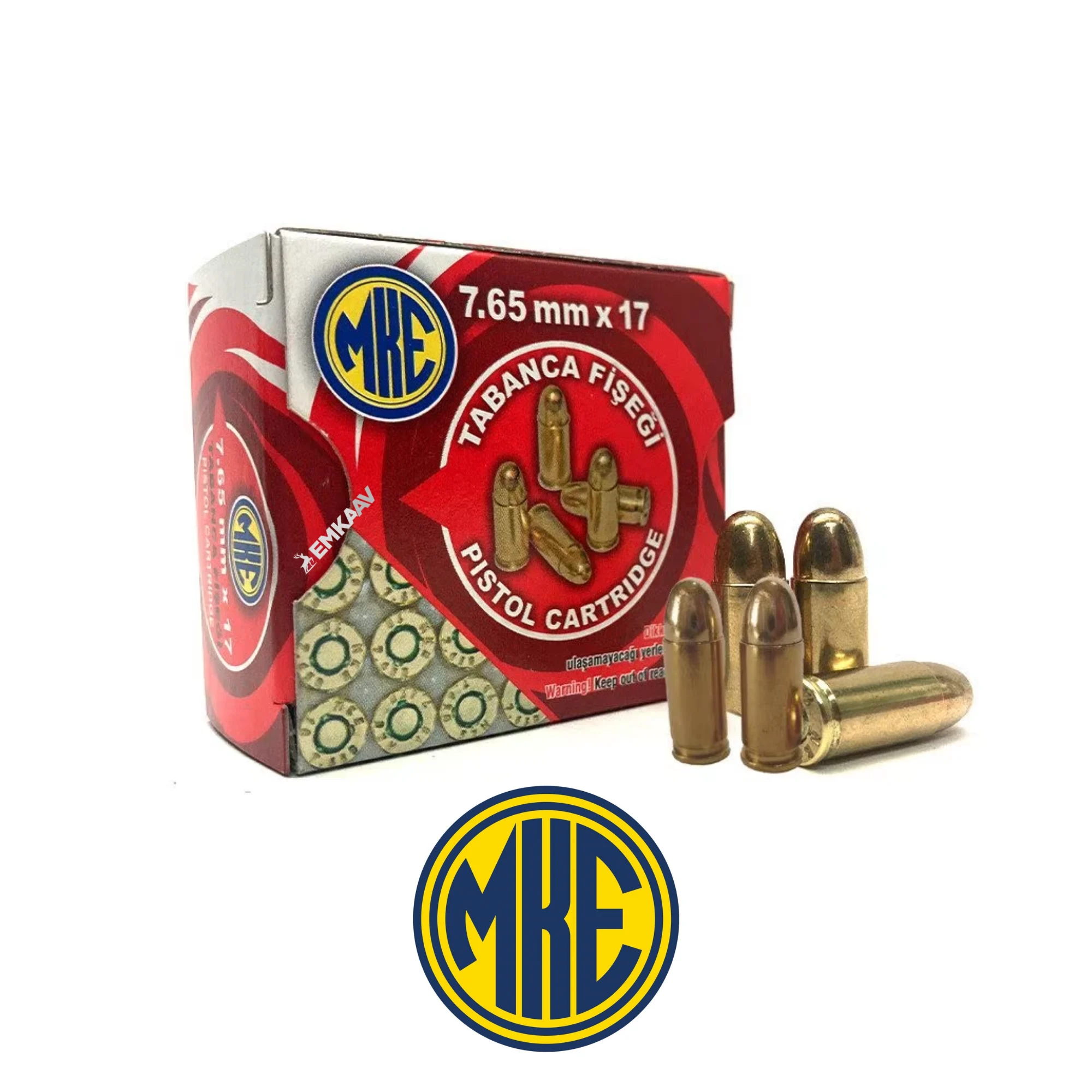 MKE 7.65mm Tabanca Mermisi – 25’li Kutu